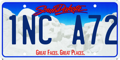SD license plate 1NCA72