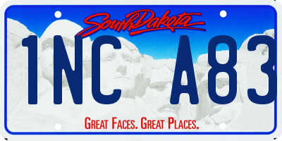 SD license plate 1NCA83