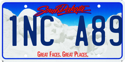 SD license plate 1NCA89