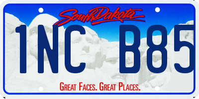 SD license plate 1NCB85
