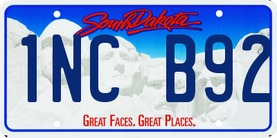 SD license plate 1NCB92