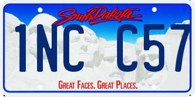 SD license plate 1NCC57