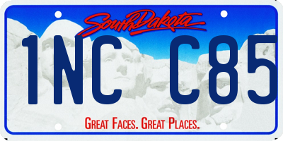 SD license plate 1NCC85