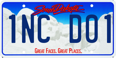 SD license plate 1NCD01