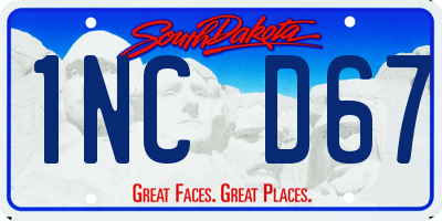 SD license plate 1NCD67