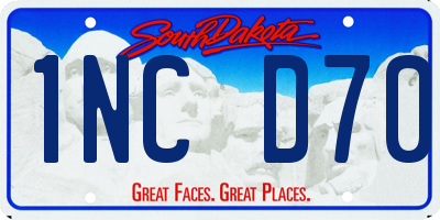 SD license plate 1NCD70