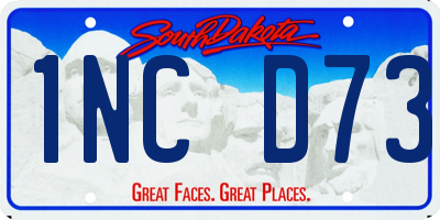SD license plate 1NCD73