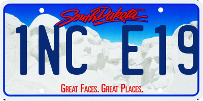 SD license plate 1NCE19