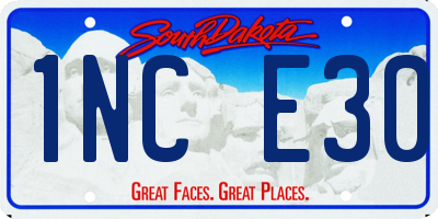 SD license plate 1NCE30