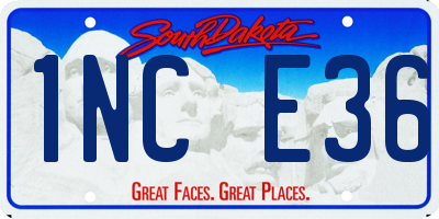 SD license plate 1NCE36