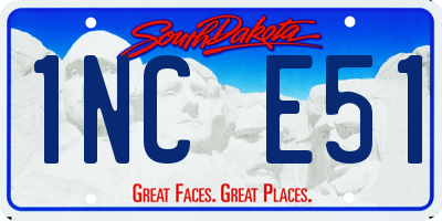 SD license plate 1NCE51