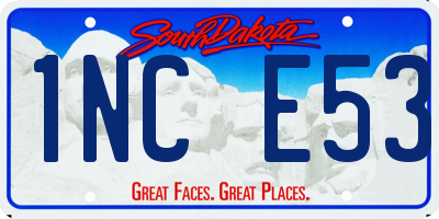 SD license plate 1NCE53