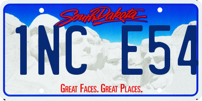 SD license plate 1NCE54