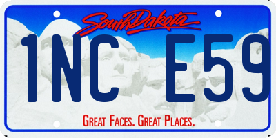 SD license plate 1NCE59