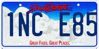 SD license plate 1NCE85