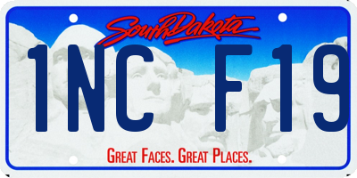 SD license plate 1NCF19
