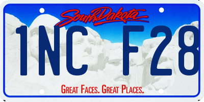 SD license plate 1NCF28