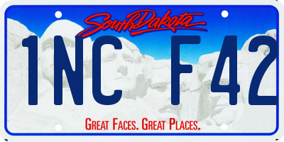 SD license plate 1NCF42