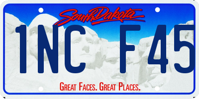 SD license plate 1NCF45