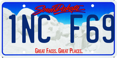 SD license plate 1NCF69