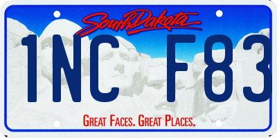 SD license plate 1NCF83