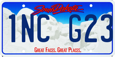 SD license plate 1NCG23