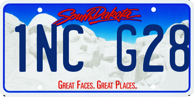 SD license plate 1NCG28
