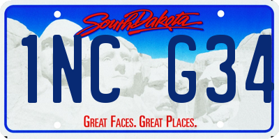 SD license plate 1NCG34