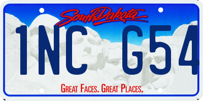SD license plate 1NCG54