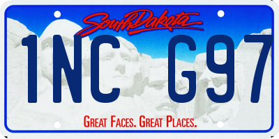 SD license plate 1NCG97