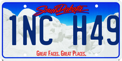 SD license plate 1NCH49