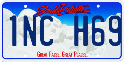 SD license plate 1NCH69