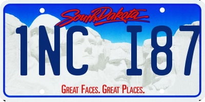 SD license plate 1NCI87
