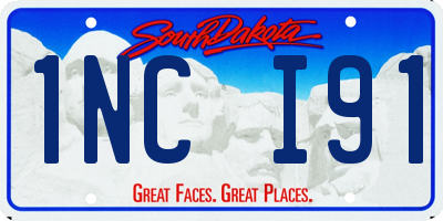 SD license plate 1NCI91