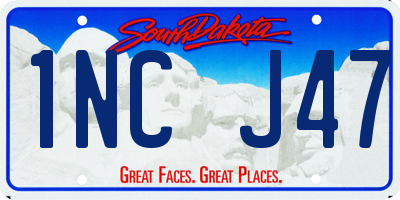 SD license plate 1NCJ47