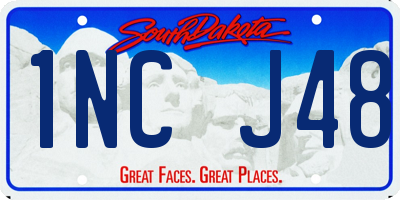SD license plate 1NCJ48