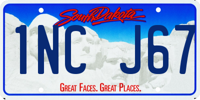 SD license plate 1NCJ67