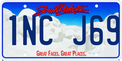 SD license plate 1NCJ69
