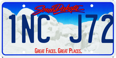 SD license plate 1NCJ72