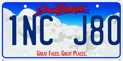 SD license plate 1NCJ80