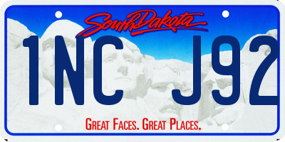 SD license plate 1NCJ92