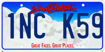 SD license plate 1NCK59