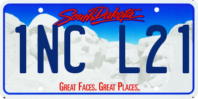 SD license plate 1NCL21