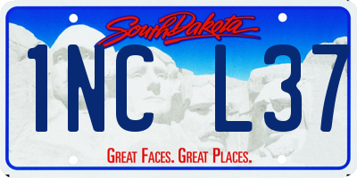 SD license plate 1NCL37
