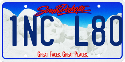SD license plate 1NCL80