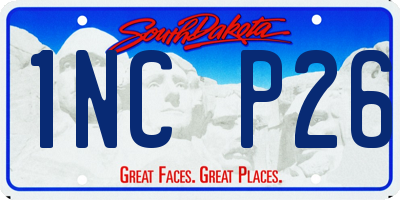 SD license plate 1NCP26