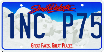 SD license plate 1NCP75