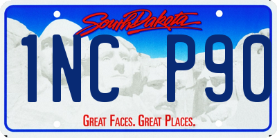 SD license plate 1NCP90