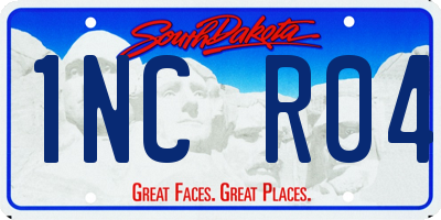 SD license plate 1NCR04