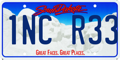 SD license plate 1NCR33